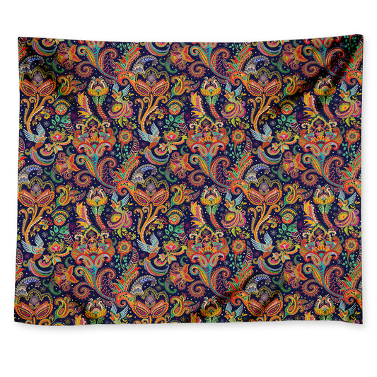 Colorful Indian Paisley Pattern Print Tapestry