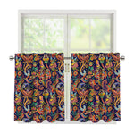 Colorful Indian Paisley Pattern Print Tier Curtains
