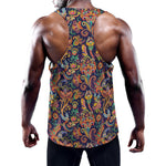 Colorful Indian Paisley Pattern Print Training Tank Top