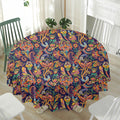 Colorful Indian Paisley Pattern Print Waterproof Round Tablecloth