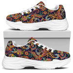 Colorful Indian Paisley Pattern Print White Chunky Shoes