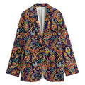 Colorful Indian Paisley Pattern Print Women's Cotton Blazer