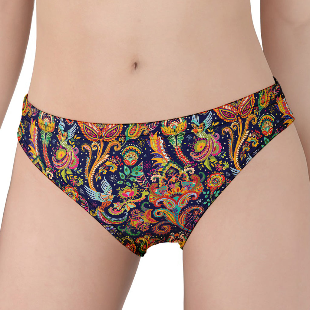 Colorful Indian Paisley Pattern Print Women's Panties