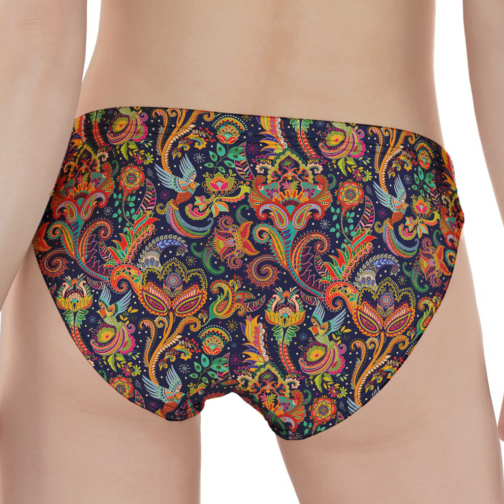 Colorful Indian Paisley Pattern Print Women's Panties