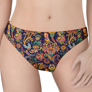 Colorful Indian Paisley Pattern Print Women's Thong