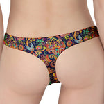 Colorful Indian Paisley Pattern Print Women's Thong