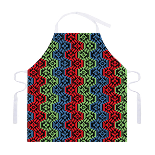 Colorful Japanese Flower Pattern Print Adjustable Apron