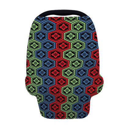 Colorful Japanese Flower Pattern Print Baby Seat Cover
