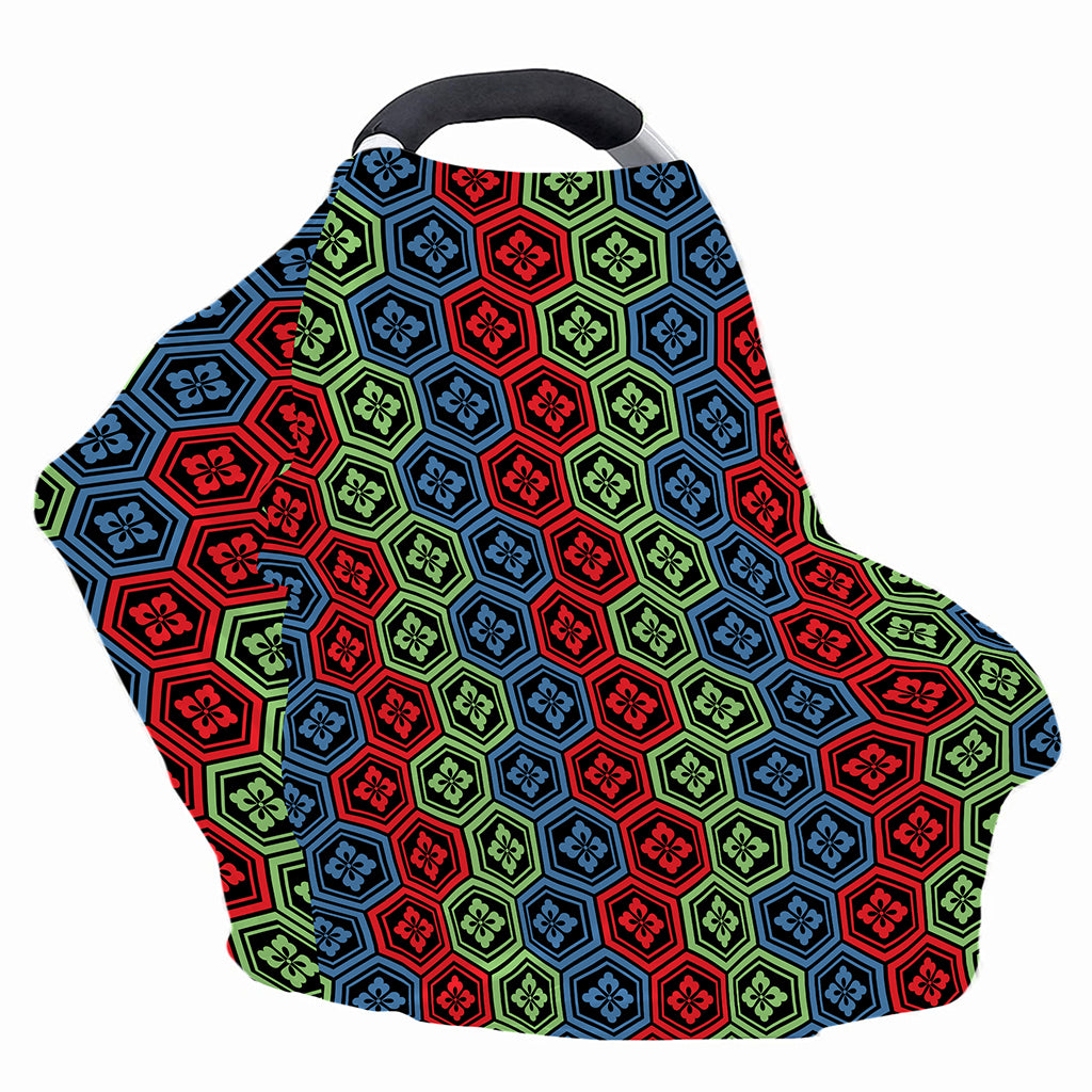 Colorful Japanese Flower Pattern Print Baby Seat Cover