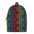 Colorful Japanese Flower Pattern Print School Backpack