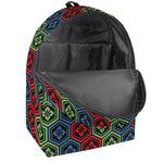 Colorful Japanese Flower Pattern Print Backpack