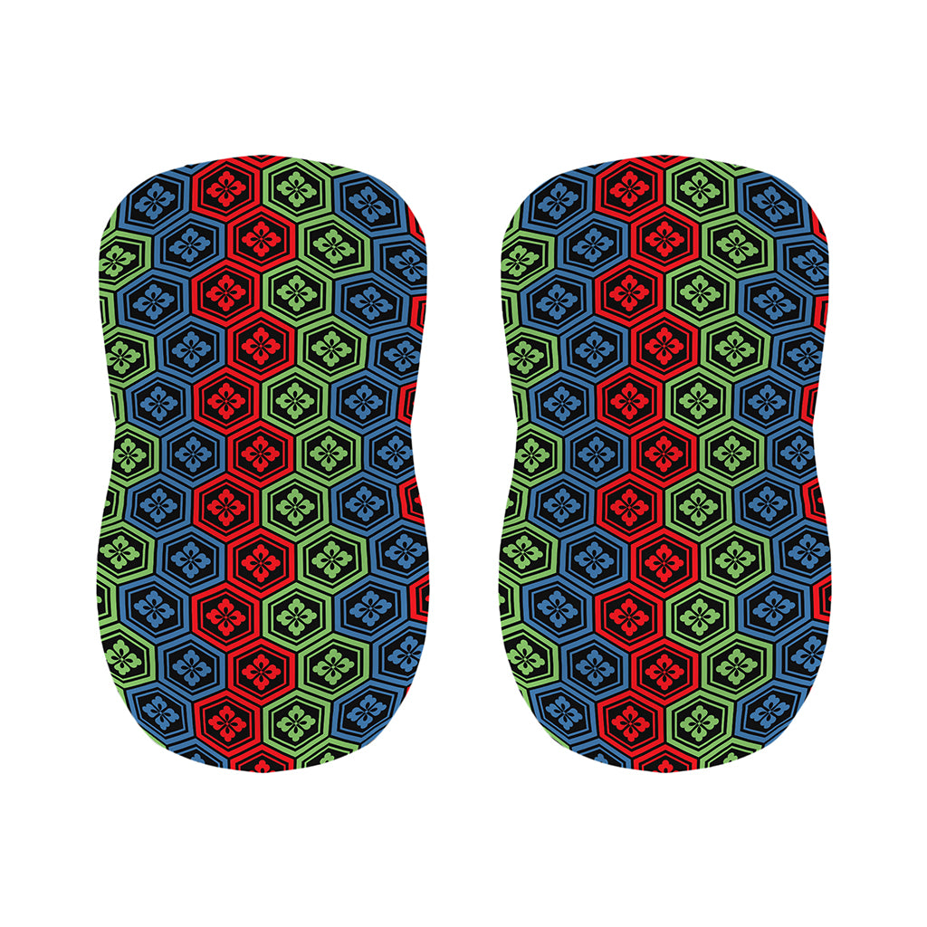 Colorful Japanese Flower Pattern Print Bar Stool Covers