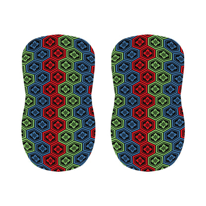 Colorful Japanese Flower Pattern Print Bar Stool Covers