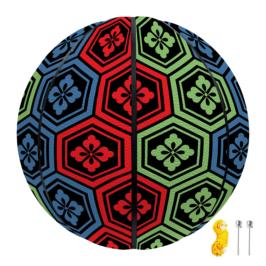 Colorful Japanese Flower Pattern Print Basketball