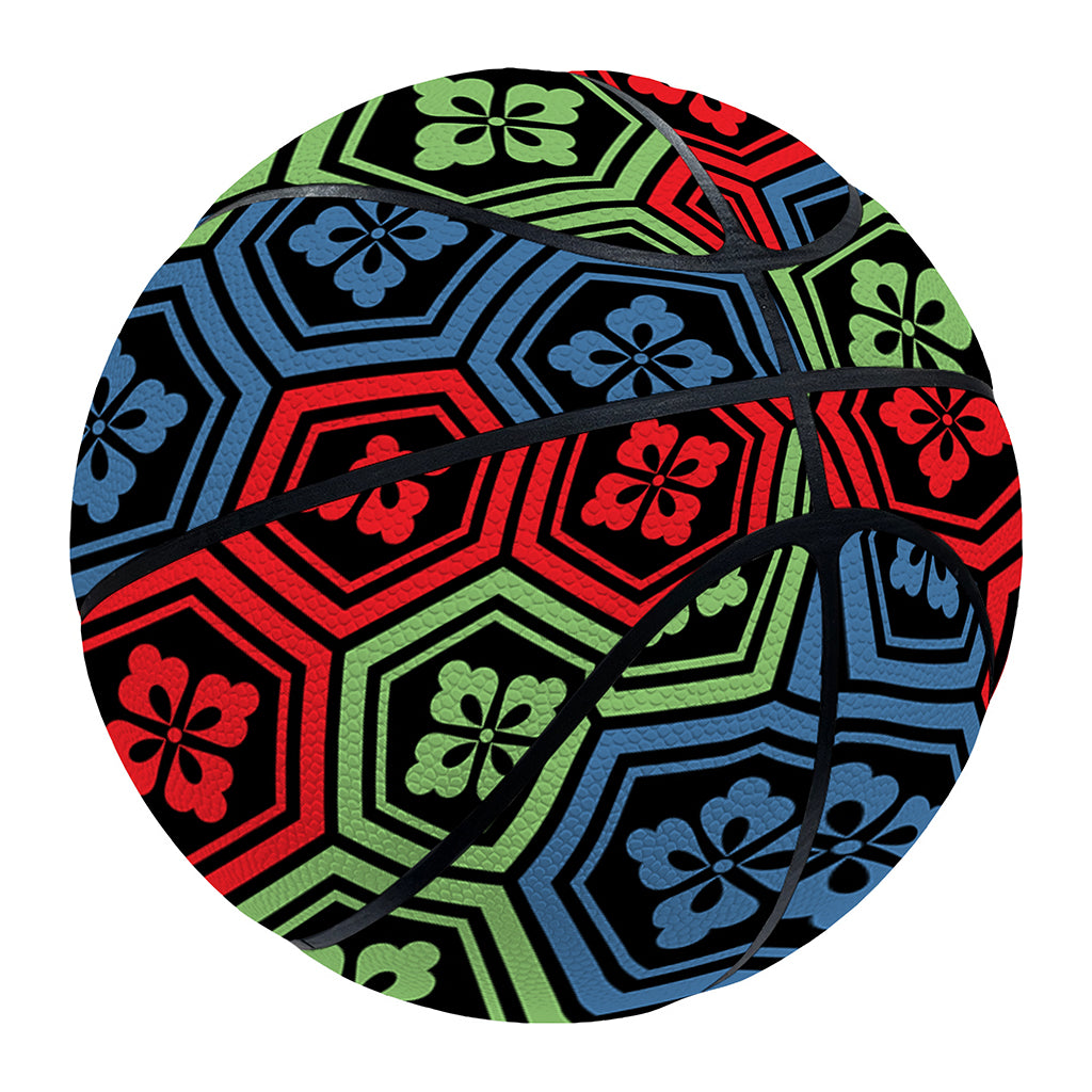 Colorful Japanese Flower Pattern Print Basketball