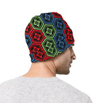 Colorful Japanese Flower Pattern Print Beanie
