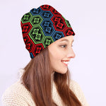 Colorful Japanese Flower Pattern Print Beanie