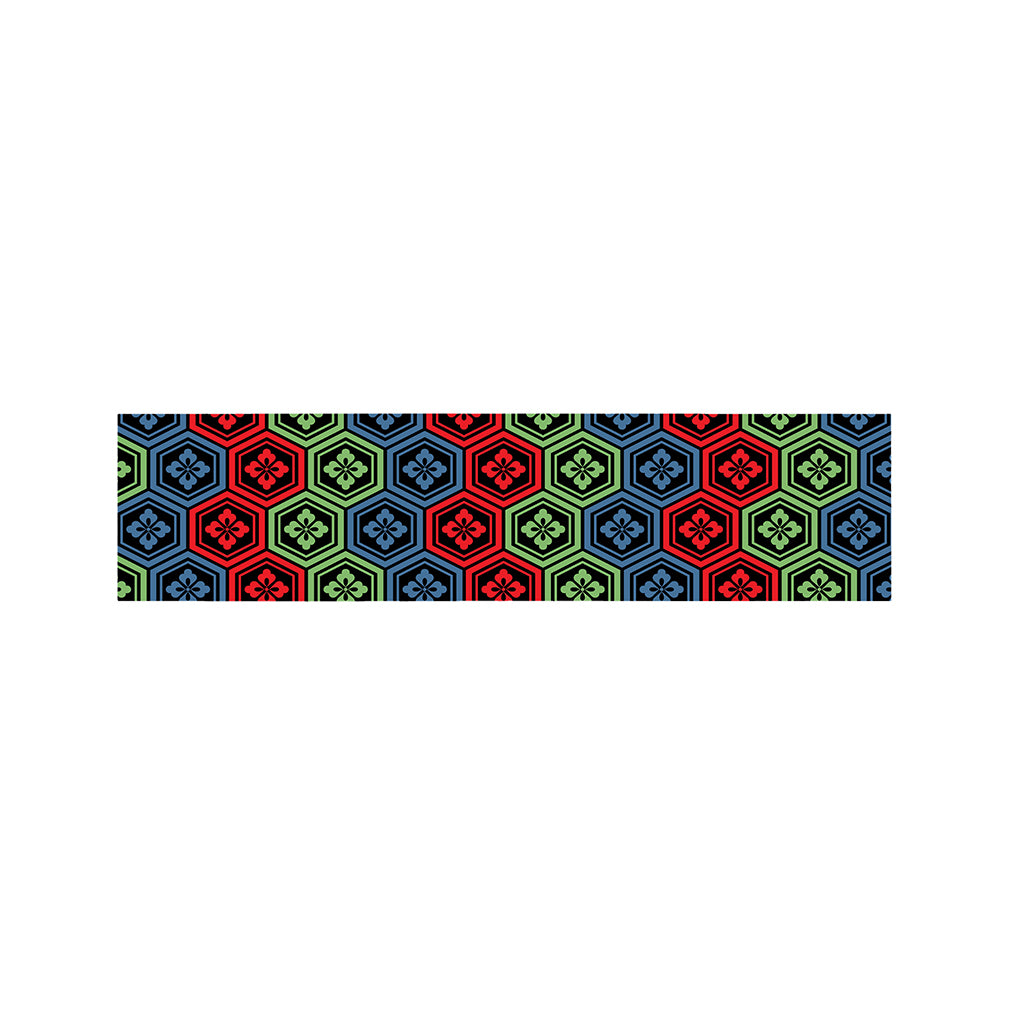 Colorful Japanese Flower Pattern Print Bed Runner