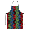 Colorful Japanese Flower Pattern Print Bib Apron With Pocket