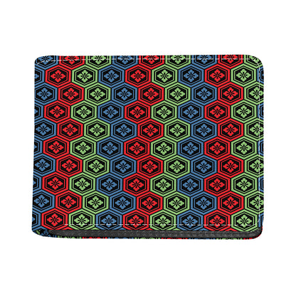 Colorful Japanese Flower Pattern Print Bifold Wallet