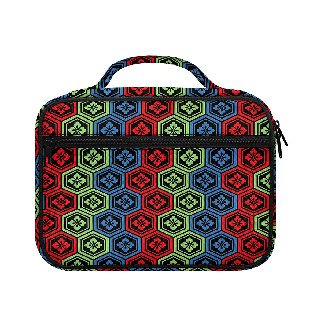 Colorful Japanese Flower Pattern Print Briefcase Bible Bag