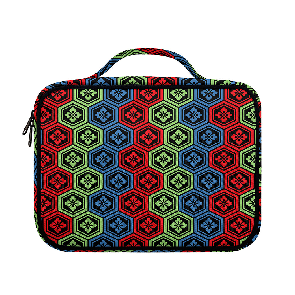 Colorful Japanese Flower Pattern Print Briefcase Bible Bag