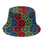 Colorful Japanese Flower Pattern Print Bucket Hat