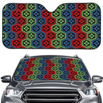 Colorful Japanese Flower Pattern Print Car Windshield Sun Shade