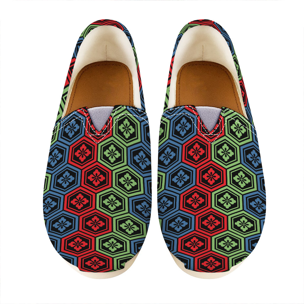 Colorful Japanese Flower Pattern Print Casual Shoes