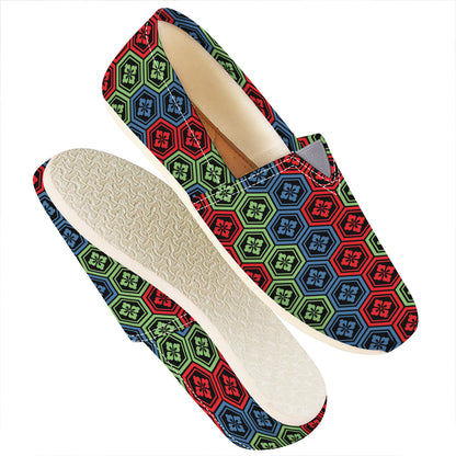 Colorful Japanese Flower Pattern Print Casual Shoes