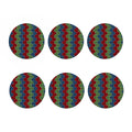 Colorful Japanese Flower Pattern Print Coaster Set