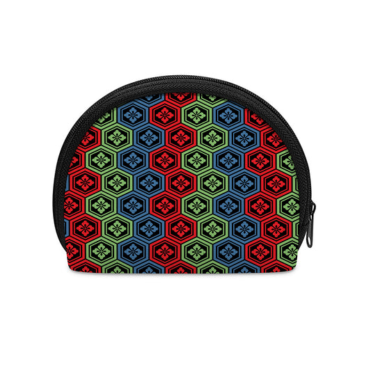 Colorful Japanese Flower Pattern Print Coin Purse