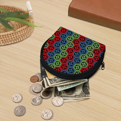 Colorful Japanese Flower Pattern Print Coin Purse