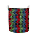 Colorful Japanese Flower Pattern Print Collapsible Laundry Basket