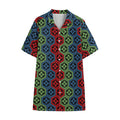 Colorful Japanese Flower Pattern Print Cotton Hawaiian Shirt