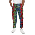 Colorful Japanese Flower Pattern Print Cotton Sweatpants