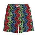 Colorful Japanese Flower Pattern Print Cotton Shorts