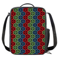 Colorful Japanese Flower Pattern Print Crossbody Lunch Bag