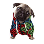 Colorful Japanese Flower Pattern Print Dog Zip Up Hoodie