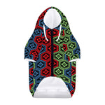 Colorful Japanese Flower Pattern Print Dog Zip Up Hoodie