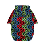 Colorful Japanese Flower Pattern Print Dog Zip Up Hoodie