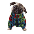 Colorful Japanese Flower Pattern Print Dog Zip Up Jacket