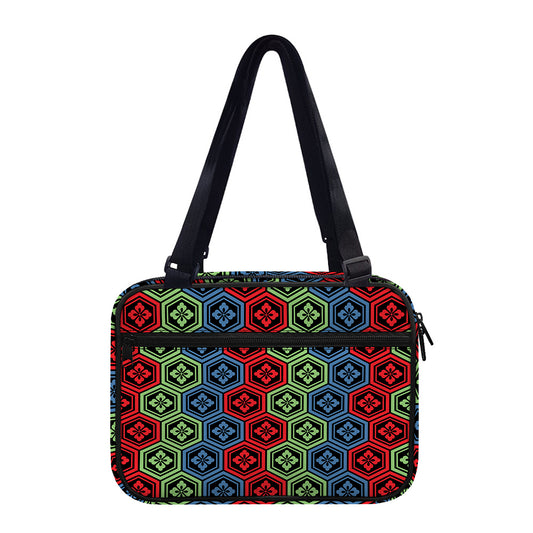 Colorful Japanese Flower Pattern Print Double Strap Bible Bag