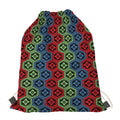 Colorful Japanese Flower Pattern Print Drawstring Bag