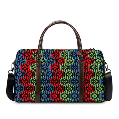 Colorful Japanese Flower Pattern Print Duffle Bag