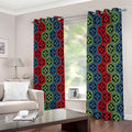 Colorful Japanese Flower Pattern Print Extra Wide Grommet Curtains