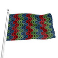 Colorful Japanese Flower Pattern Print Flag