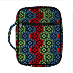 Colorful Japanese Flower Pattern Print Front Pocket Bible Bag