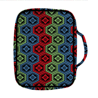 Colorful Japanese Flower Pattern Print Front Pocket Bible Bag