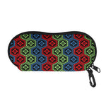Colorful Japanese Flower Pattern Print Glasses Case